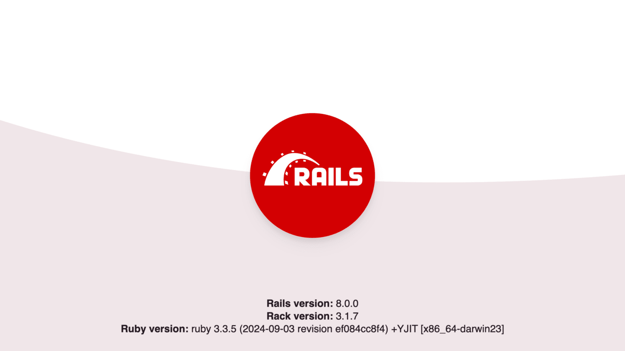 Página de bienvenida de Rails